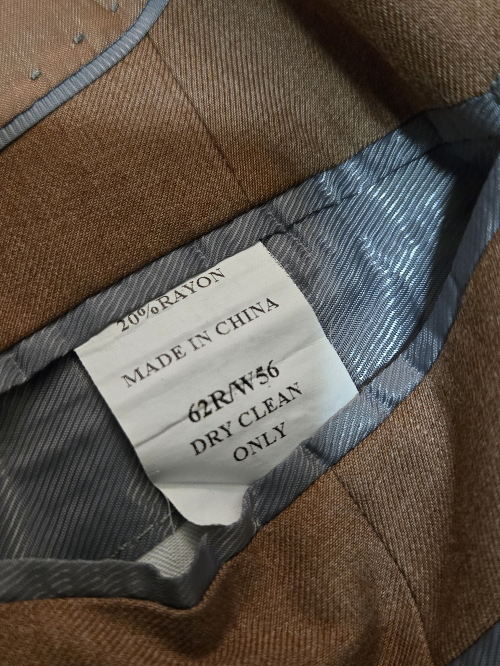 Menz ggg Men's Tan Brown Blazer Jacket Size 62R 56W Big & Tall Two Button - Picture 5 of 5